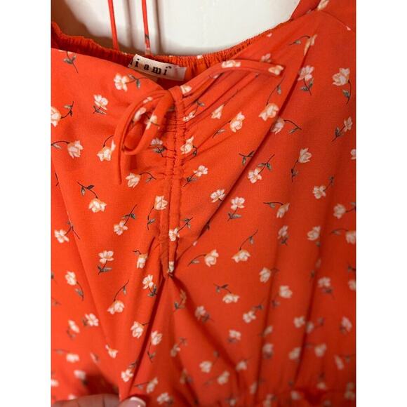 Miami Pink Floral Peplum Blouse Medium 6-10 - Picture 2 of 4